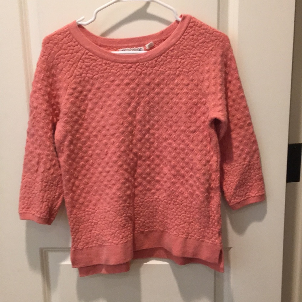 Anthropologie Field Flower women pullover detail SWEATER 3/4 sleeves size S